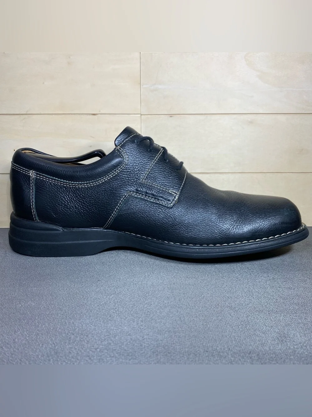 Johnston Murphy Shuler Oxfords Black Leather Men's Size 11 Shoes M Pebbled